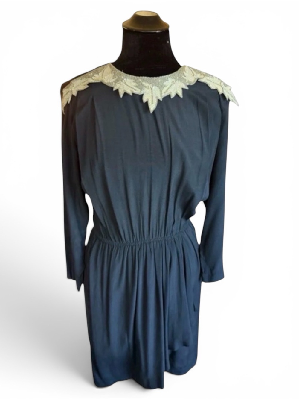 Vintage Black Sequin Beaded Dress